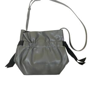 Adolfo Dominguez Gray Bucket Pouch Bag
